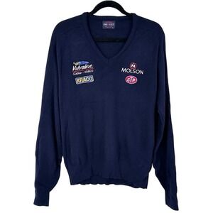 Pine State Racing Sweater Valvoline Molson STP Embroidered V Neck XL Acrylic VTG